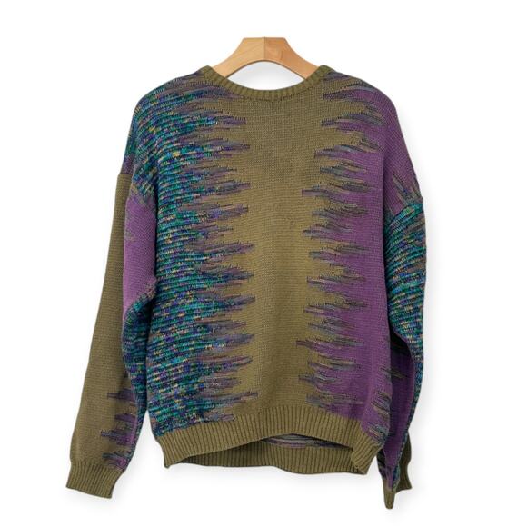 VINTAGE Pronto Uomo | M | Textured Cotton Blend Crewneck Sweater Made in Italy - Picture 1 of 8